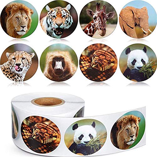 MISUVRSE 500pcs Jungle Animal Sticker School Belohnung Easy Schälen Lehring Stapler Staptieren Kid Salbook Winy Sticker Süße Ästhetik Für Jugendliche Für Wasserflaschen Wasserdicht von MISUVRSE