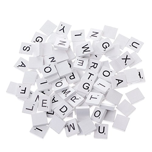 MISUVRSE Bunte Holzsteine, gemischte Buchstaben, lackiert, 100 Stück von MISUVRSE