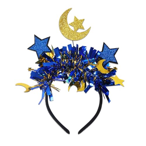 MISUVRSE Eid-Stirnband mit Stern- und Mondmotiv, tragbare Dekoration für Feiern, robustes und stilvolles Mode-Accessoire, Outfits, Festival-Zubehör von MISUVRSE