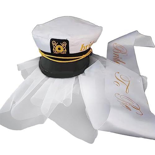 MISUVRSE Kreativer Kapitän Hut mit Braut Schultergurt Hochzeit Foto Kostüm Requisiten Outdoor Frauen Hut Navy Caps MISUVRSE Kreativer Kapitän Hut mit Braut Schultergurt Hochzeit Foto Kostüm Requisiten Outdoor Frauen Hut Navy Caps von MISUVRSE