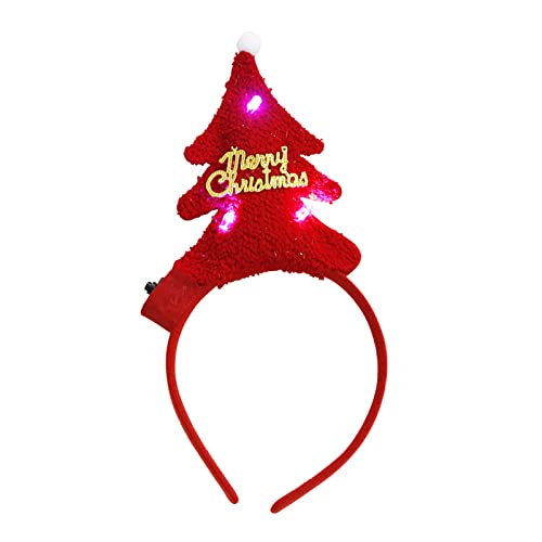 MISUVRSE LED-Weihnachts-Stirnband, Weihnachts-Haarreifen, Weihnachtsmütze, Stirnband, blinkendes Weihnachtshaarband, Neujahrs-Haarreif von MISUVRSE