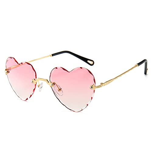 MISUVRSE Randlose Damen-Sonnenbrille in Herzform, Junggesellinnenabschied, Brille, Brautparty, Herz-Sonnenbrille von MISUVRSE