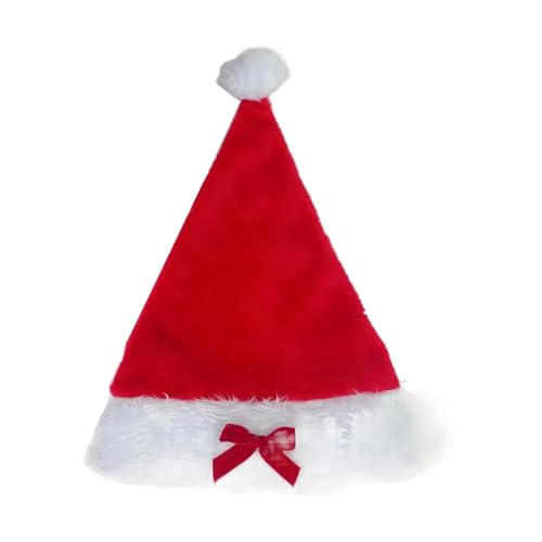 MISUVRSE Weihnachtsmütze mit Fliege, Plüsch, Weihnachtsmannmütze, festliche NoelHut, Neujahrsdekoration MISUVRSE Weihnachtsmütze mit Fliege, Plüsch, Weihnachtsmannmütze, festliche NoelHut, Neujahrsdekoration von MISUVRSE