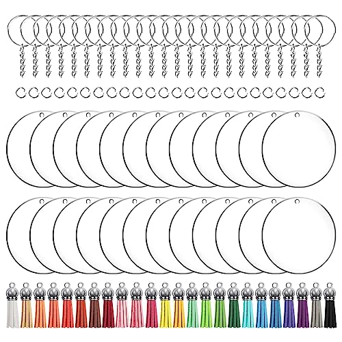 Set mit 72/96 Acryl-Schlüsselanhänger-Rohlingen, Schlüsselanhänger, Hardware-Zubehör zum Basteln, mit Schlüsselringen, Quasten und Biegeringe Set mit 72/96 Acryl-Schlüsselanhänger-Rohlingen, Schlüsselanhänger, Hardware-Zubehör zum Basteln, mit Schlüsselringen, Quasten und Biegeringe von MISUVRSE