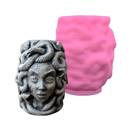 Silikonform im Gothic-Stil, Schlangenmädchen, Blumentopf, Epoxidharz, selbstgemachter Stifthalter, Make-up-Behälter, Formwerkzeug von MISUVRSE