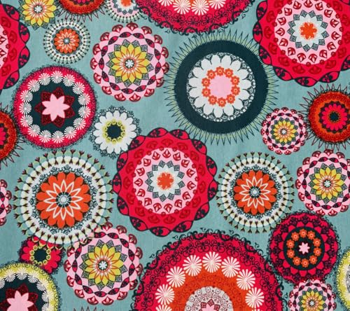 Bedruckter Leinenstoff zum Basteln, Nähen usw. (Mandala, 100 cm x 280 cm) von MITE