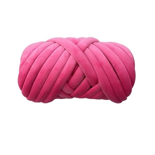 Häkelgarn,Grobes Garn 1 kg 1000 g super klobiges Garn, dicker, sperriger Riesenfaden, weiße Tasche for Handstricken, DIY-Arm, weiche große Decke, Teppich(Rose pink 1KG) von MITINGER