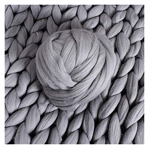 Häkelgarn,Grobes Garn 1000g / Kugel super dicke klobige Garn-Filzgarn for Spinning Hand Strick-Spin-Garn-DIY-Decke(Light grey) von MITINGER