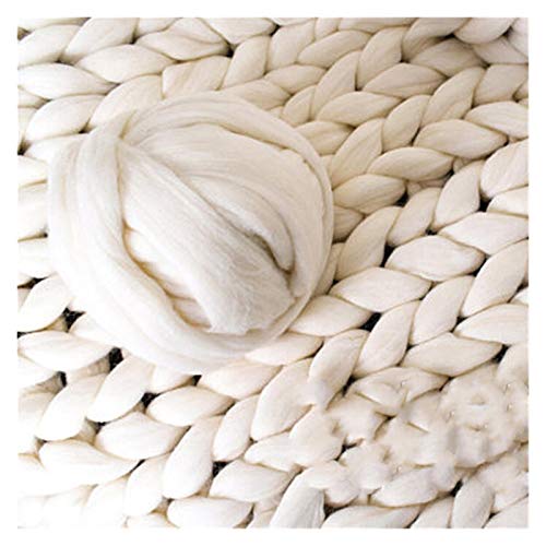 Häkelgarn,Grobes Garn 1000g / Kugel super dicke klobige Garn-Filzgarn for Spinning Hand Strick-Spin-Garn-DIY-Decke(White) von MITINGER