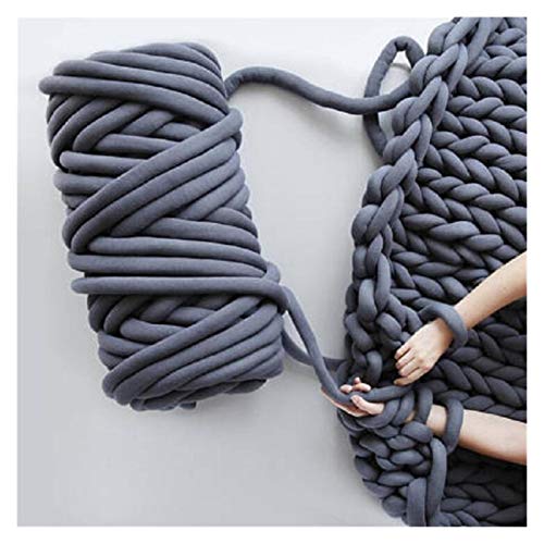 Häkelgarn,Grobes Garn 1000g / ball Super dicke natürliche chunkige Garne DIY sperrige Arm-Roving-Strickdecke Hand Strick-Spin-Garn-DIY-Decke(Dark gray) von MITINGER