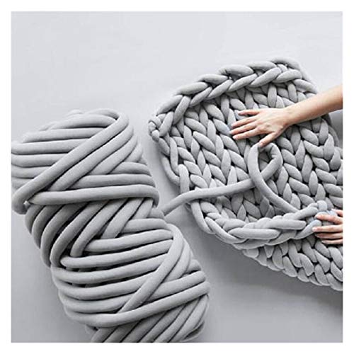 Häkelgarn,Grobes Garn 1000g / ball Super dicke natürliche chunkige Garne DIY sperrige Arm-Roving-Strickdecke Hand Strick-Spin-Garn-DIY-Decke(Light gray) von MITINGER