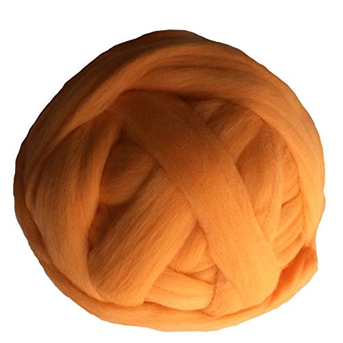 Häkelgarn,Grobes Garn 1000g / pcs Super Chunky Garn Riesige Roving Spinning für Arm Strickdecken Blitzer Tuch(Orange) von MITINGER