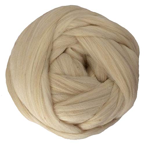Häkelgarn,Grobes Garn 1000g 2.2LB / Kugel Super Chunky Garn sperrige Roving-Garn Hand Arm Strick-Wurf-Decke Home Wand dekoratives(Light khaki) von MITINGER