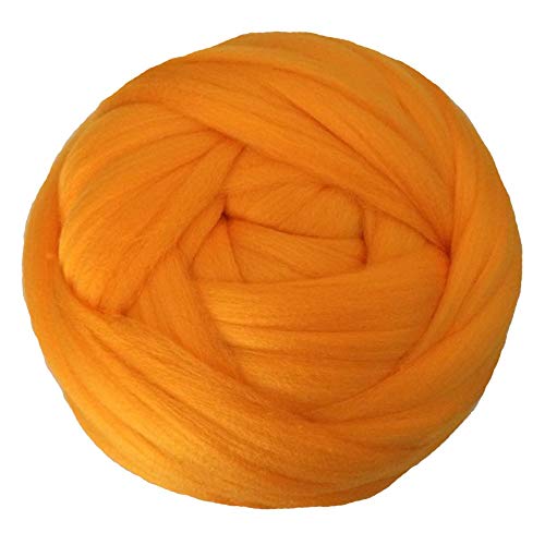 Häkelgarn,Grobes Garn 1000g 2.2LB / Kugel Super Chunky Garn sperrige Roving-Garn Hand Arm Strick-Wurf-Decke Home Wand dekoratives(Orange) von MITINGER