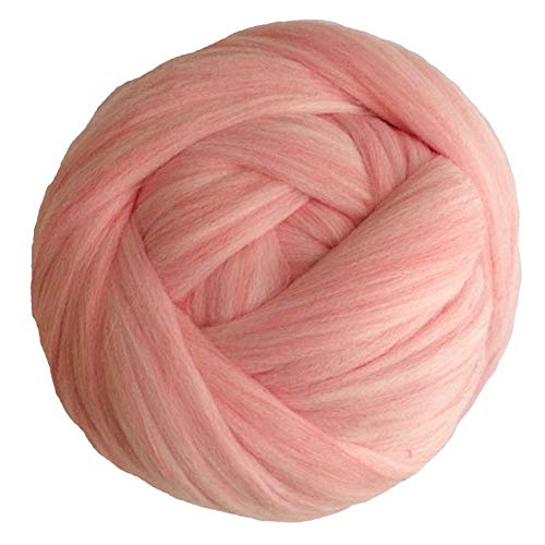 Häkelgarn,Grobes Garn 1000g 2.2LB / Kugel Super Chunky Garn sperrige Roving-Garn Hand Arm Strick-Wurf-Decke Home Wand dekoratives(Pink) von MITINGER