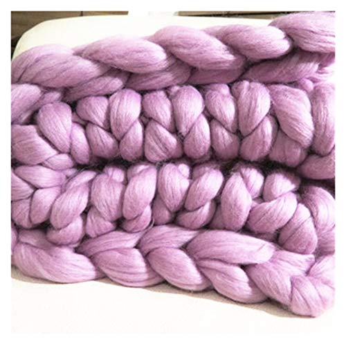 Häkelgarn,Grobes Garn 250g / pcs Handgewebt Dicke Gewinde gestrickte Decke gemischt Anti-Pilling Super weich für Bettdecke(Purple) von MITINGER