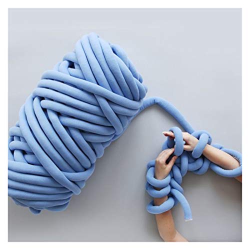 Häkelgarn,Grobes Garn 250g klobige Strickdecke Garn Baumwollgeflechtrohr Super Chunky Sperrkolumiger Arm Strick Alternative Garn(Blue) von MITINGER