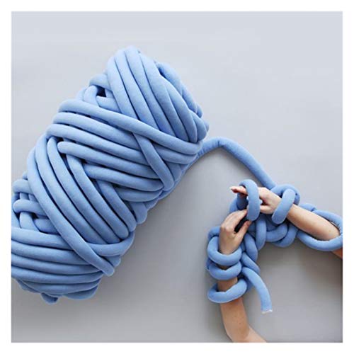 Häkelgarn,Grobes Garn 250g klobige Strickdecke Garn Baumwollgeflechtrohr Super Chunky Sperrkolumiger Arm Strick Alternative Garn(Blue) von MITINGER