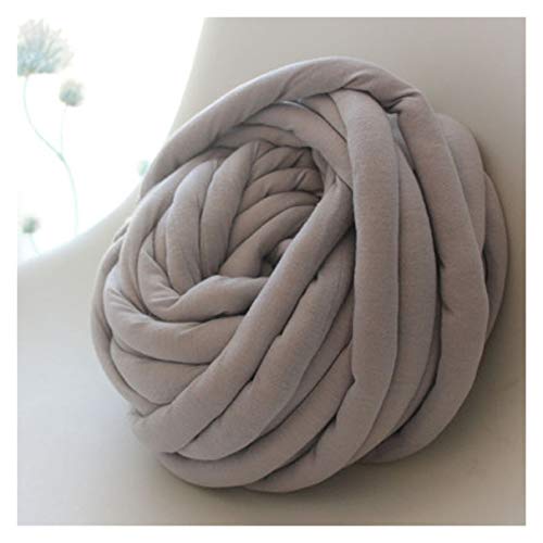 Häkelgarn,Grobes Garn 250g klobige Strickdecke Garn Baumwollgeflechtrohr Super Chunky Sperrkolumiger Arm Strick Alternative Garn(Light grey) von MITINGER