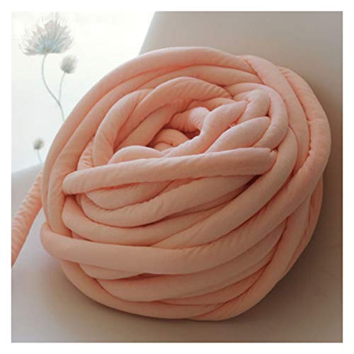Häkelgarn,Grobes Garn 250g klobige Strickdecke Garn Baumwollgeflechtrohr Super Chunky Sperrkolumiger Arm Strick Alternative Garn(Light pink) von MITINGER
