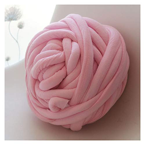 Häkelgarn,Grobes Garn 250g klobige Strickdecke Garn Baumwollgeflechtrohr Super Chunky Sperrkolumiger Arm Strick Alternative Garn(Pink) von MITINGER