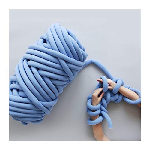 Häkelgarn,Grobes Garn 250g klobige Strickdecke Garn Baumwollgeflechtrohr super sperriger Arm Stricken Alternativgarn(Blue) von MITINGER
