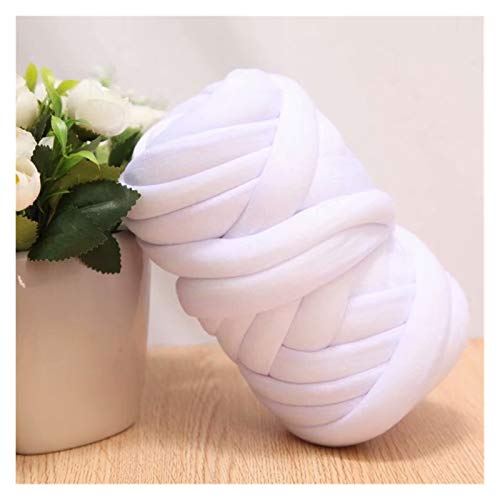 Häkelgarn,Grobes Garn 250g ultra-grober Füllkern-Baumwolle Handgewebe DIY-Decke-Haustierbett-Grobgarn(White) von MITINGER