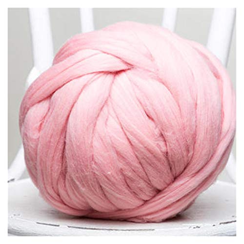 Häkelgarn,Grobes Garn 500g DIY Stricken Chunky Roving Garn super weiche große Garnarm Strickendecke Hand Strick Häkeln Hutschal(Pink) von MITINGER