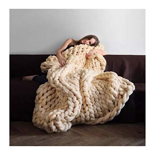 Häkelgarn,Grobes Garn DIY dickes Garn super dickes klobiges Garn-Roving-Garn für drehende Hand strickende Deckenarmstricken(Beige 250g) von MITINGER