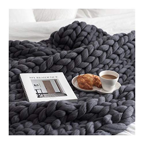 Häkelgarn,Grobes Garn DIY dickes Garn super dickes klobiges Garn-Roving-Garn für drehende Hand strickende Deckenarmstricken(Dark gray 500g) von MITINGER