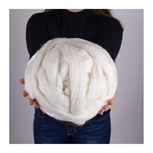 Häkelgarn,Grobes Garn DIY dickes Garn super dickes klobiges Garn-Roving-Garn für drehende Hand strickende Deckenarmstricken(White 250g) von MITINGER