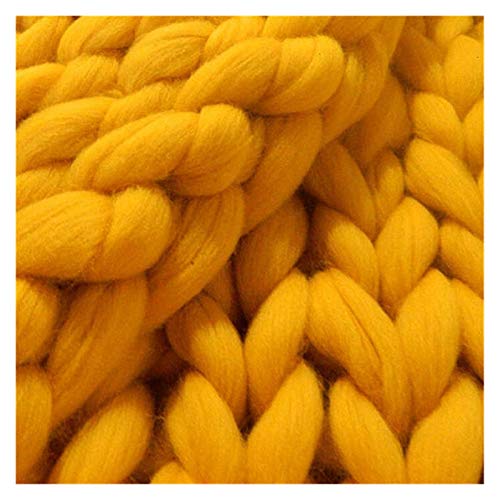 Häkelgarn,Grobes Garn Dicke klobige Garn weiche Garn DIY sperrige Arm-Roving-Strick-Decke Hand Strick-Spinning-Häkeln-Hutschal(Yellow 1000g) von MITINGER