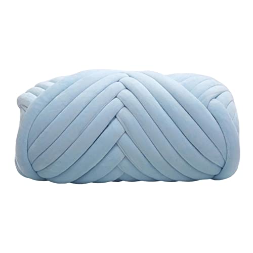 Häkelgarn,Grobes Garn Grobstrickgarn, Riesengarn, Häkeln, 250 g, Jumbo-Schlauchgarn, Stricken, weiches, sperriges Garn for Teppichherstellung, Überwurf, Hüte, Schals, Haustierbett(Light Blue) von MITINGER