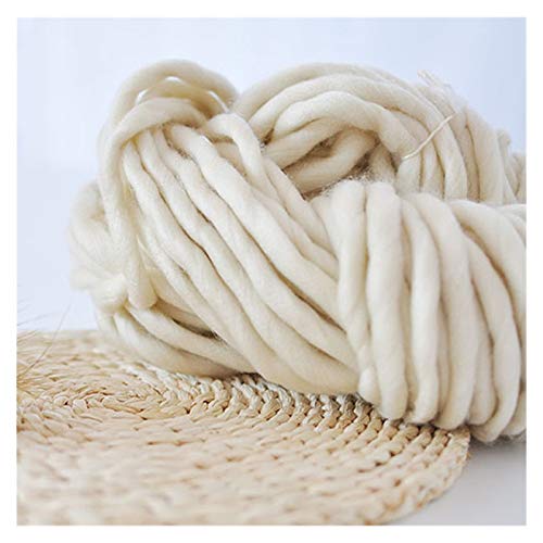 Häkelgarn,Grobes Garn Hand strickende Decke Hüte super dickes klobiges Garn, das sperriger Garn 250g pro Lot reicht(Light beige) von MITINGER