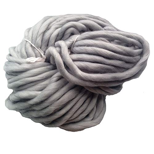 Häkelgarn,Grobes Garn Hand strickende Decke Hüte super dickes klobiges Garn, das sperriger Garn 250g pro Lot reicht(Light grey) von MITINGER
