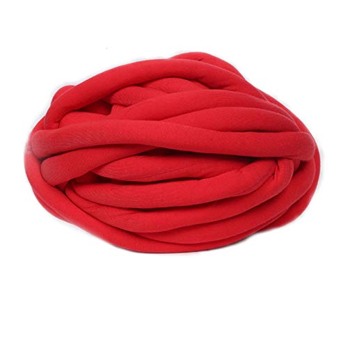 Häkelgarn,Grobes Garn Irround Garn super dicke Baumwollstreifen Handgewebte Decke Linie Maschine Keine Haare(Red) von MITINGER