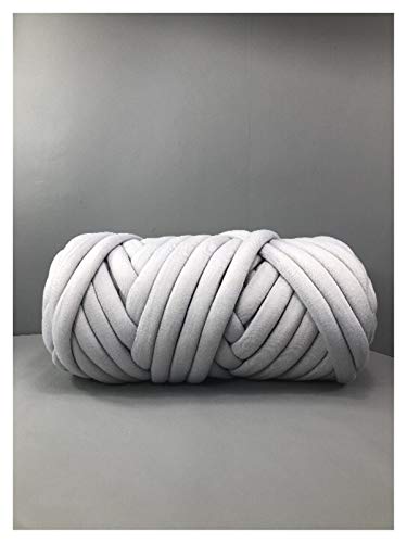 Häkelgarn,Grobes Garn Super Chunky Garn Baumwollgarn Arm Strickgarn Giant Sperry Große Baumwolle Tupe Strick Decke Braid(Light grey) von MITINGER