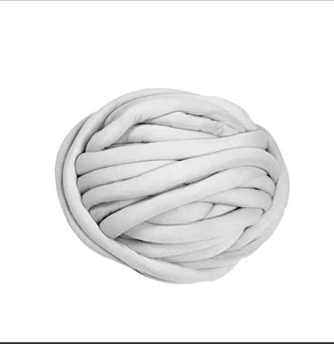Häkelgarn,Grobes Garn Super Chunky Garn Waschbare Hand Strickgarn Decke Baumwollrohrgarn Alternative Haustierfreundlich 250g(Light grey 250g) von MITINGER