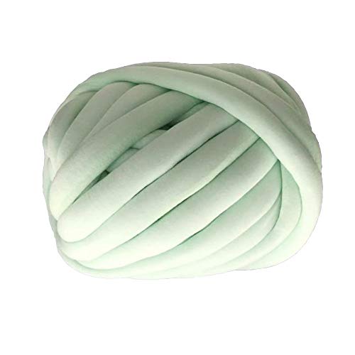 Häkelgarn,Grobes Garn Super Chunky Garn Waschbare Hand Strickgarn Decke Baumwollrohrgarn Alternative Haustierfreundlich 250g(Mint) von MITINGER