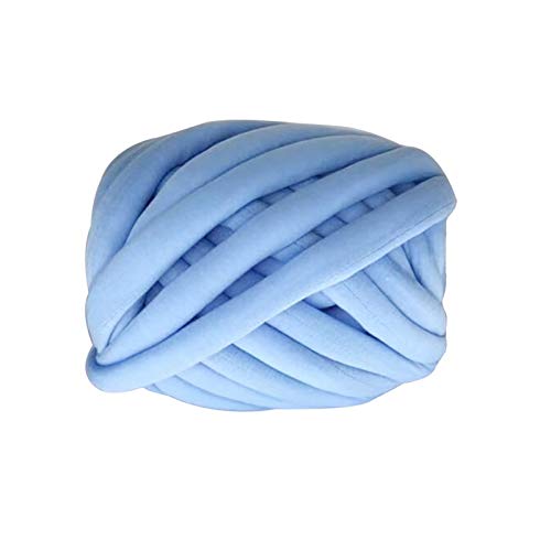 Häkelgarn,Grobes Garn Super Chunky Garn Waschbare Hand Strickgarn Decke Garn Baumwollrohrgarn Alternative Haustierfreundlich 250g(Blue 250g) von MITINGER