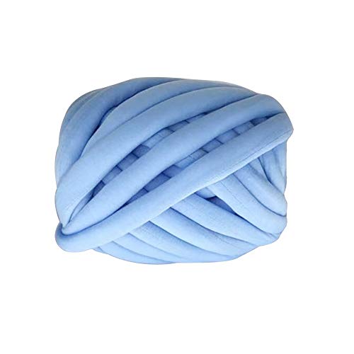 Häkelgarn,Grobes Garn Super Chunky Garn Waschbare Hand Strickgarn Decke Garn Baumwollrohrgarn Alternative Haustierfreundlich 250g(Blue 250g) von MITINGER