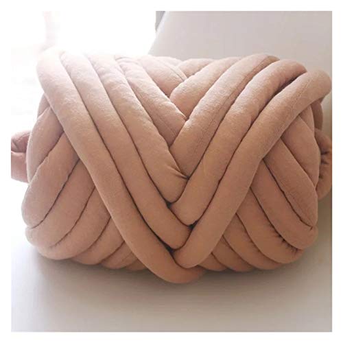 Häkelgarn,Grobes Garn Super Chunky Garn Waschbare Hand Strickgarn Decke Garn Baumwollrohrgarn Alternative Haustierfreundlich 250g(Camel) von MITINGER
