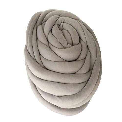 Häkelgarn,Grobes Garn Super Chunky Garn Waschbare Hand Strickgarn Decke Garn Baumwollrohrgarn Alternative Haustierfreundlich 250g(Light grey 250g) von MITINGER