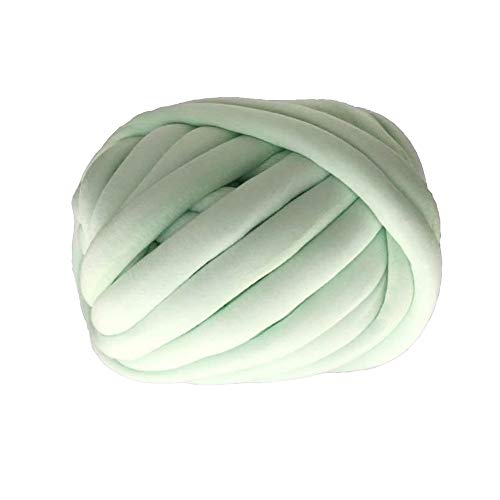 Häkelgarn,Grobes Garn Super Chunky Garn Waschbare Hand Strickgarn Decke Garn Baumwollrohrgarn Alternative Haustierfreundlich 250g(Mint) von MITINGER