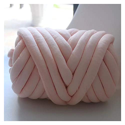 Häkelgarn,Grobes Garn Super Chunky Garn Waschbare Hand Strickgarn Decke Garn Baumwollrohrgarn Alternative Haustierfreundlich 250g(Pink) von MITINGER