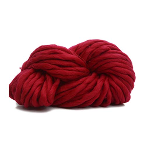 Häkelgarn,Grobes Garn Super chunky Garn Mischte Arm Stricken Decke Garn sperrige Roving for Hand stricken Häkeln Decken Hüte Pullover Teppiche(Burdundy) von MITINGER