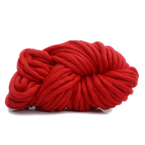 Häkelgarn,Grobes Garn Super chunky Garn Mischte Arm Stricken Decke Garn sperrige Roving für Hand stricken Häkeln Decken Hüte Pullover Teppiche(Red) von MITINGER