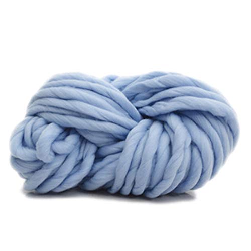 Häkelgarn,Grobes Garn Super chunky Garn Mischte Arm Stricken Decke Garn sperrige Roving für Hand stricken Häkeln Decken Hüte Pullover Teppiche(Sky blue) von MITINGER