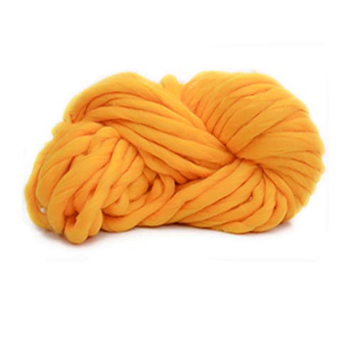 Häkelgarn,Grobes Garn Super chunky Garn Mischte Arm Stricken Decke Garn sperrige Roving für Hand stricken Häkeln Decken Hüte Pullover Teppiche(Yellow) von MITINGER
