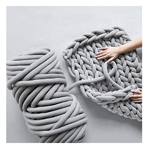 Häkelgarn,Grobes Garn Super dicke klobige Baumwollgarn DIY sperrige Arm-Roving-Strick-Decke Hand Strick-Spin-Garn-DIY-Decke-Zubehör(Gray 1kg) von MITINGER